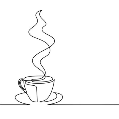 Sticker  Une tasse de café à la vapeur graphique simple