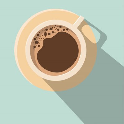 Sticker  Une tasse de café vue d'en haut