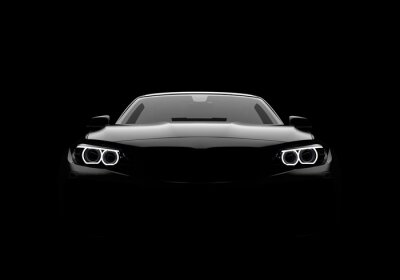 Sticker  Une voiture noire dans un environnement très sombre