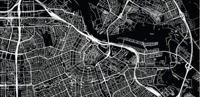 Sticker  Urban vector city map of Amsterdam, The Netherlands