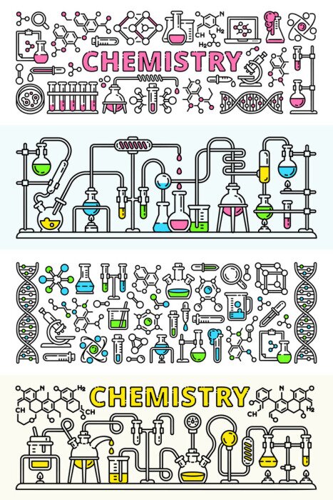 Sticker  Ustensiles de chimie pour laboratoire