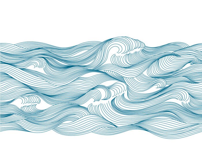 Sticker  Vagues de la mer balayées par le vent