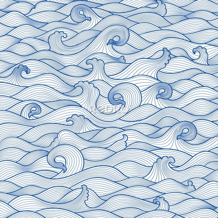 Sticker  Vagues de la mer bleue