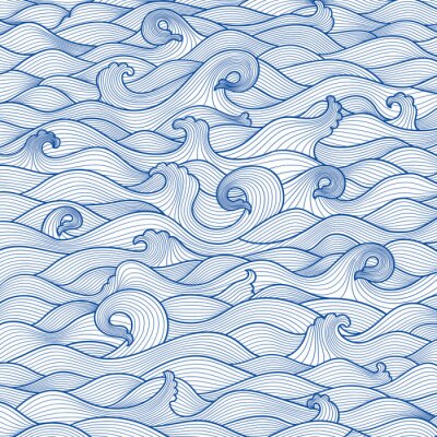 Sticker  Vagues de la mer bleue