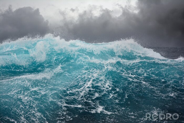 Sticker  vagues de la mer dans l'océan Atlantique au cours de la tempête