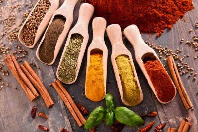 Sticker  Variété, épices, cuisine, table