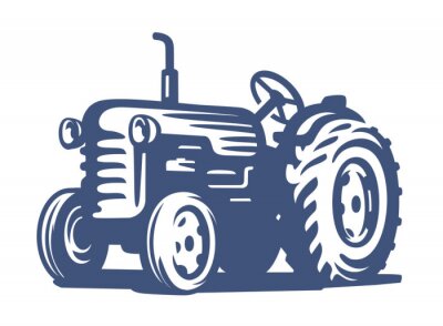 Sticker  Vecteur bleu tracteur