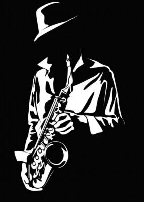 Sticker  Vecteur d'image de la saxophoniste