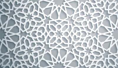Sticker  Vecteur d'ornement islamique, motiff persan. Vecteur de symbole arabe ornemental circulaire géométrique.