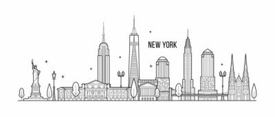 Sticker  Vecteur de bâtiments de grande ville USA skyline USA