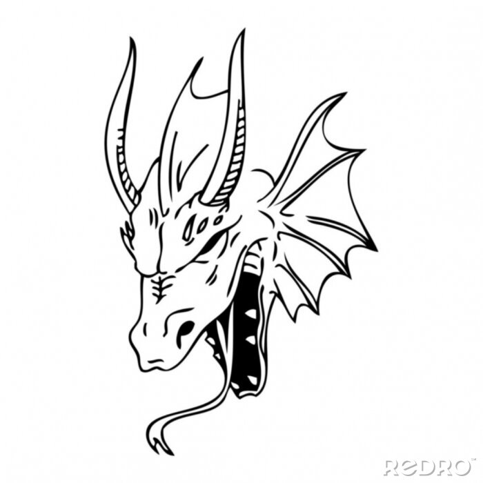 Sticker  vecteur de dragon tatoo