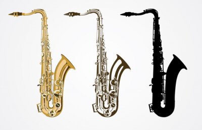 Sticker  Vecteur de saxophone classique