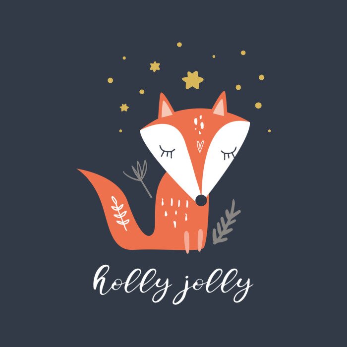 Sticker  Vecteur été mignon fille bébé petit renard