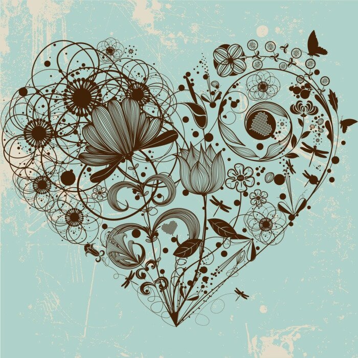 Sticker  vecteur fleur fond