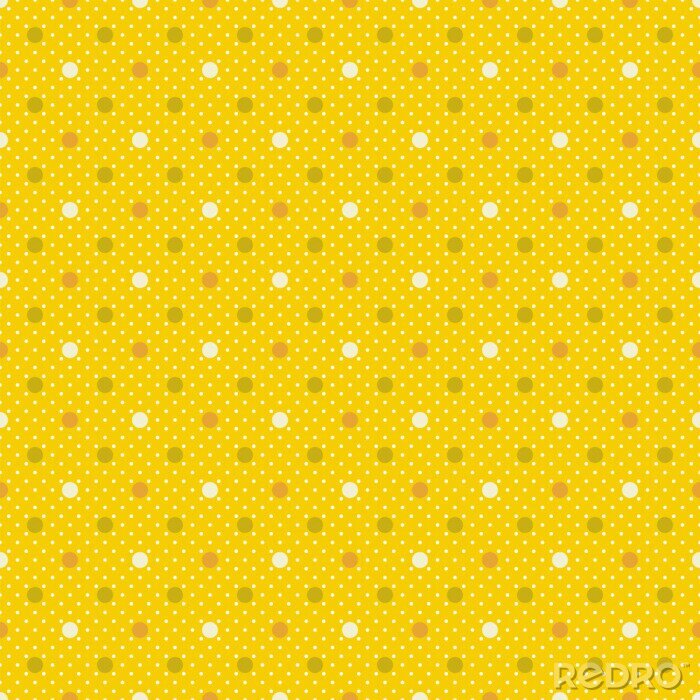 Sticker  Vecteur, fond, # polka, point, modèle, moutarde, jaune