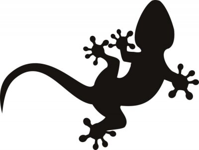 Sticker  vecteur gecko tatouage isolé sur fond BLANC