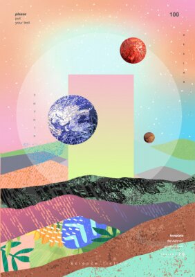 Vector abstract gradient illustration,  background for the cover of magazines about dreams, future, design and space, fancy, crazy poster