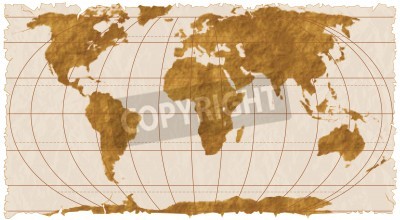 Sticker  Vector Antique Map of the World