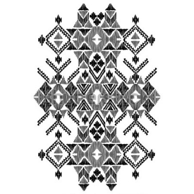 Sticker  Vector black and white decorative ethnic pattern. American indian motifs. Hand drawn background, aztec tribal ornament. Print for fashion, textile, paper and cover. Line illustration
