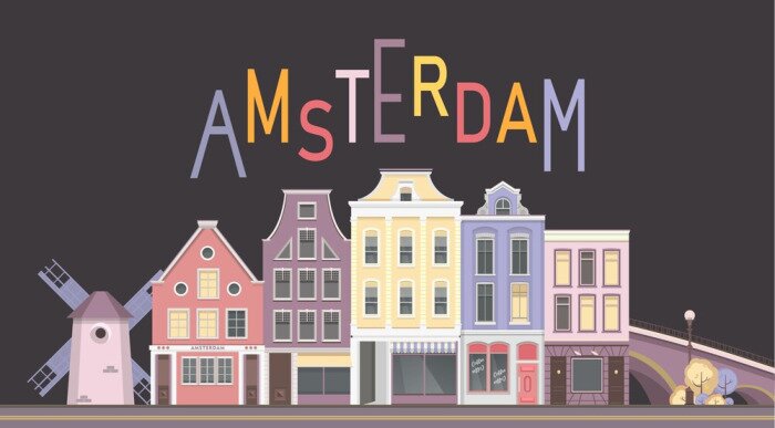 Sticker  vector city amsterdam