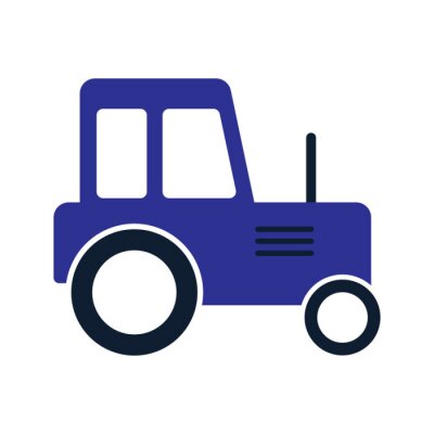 Sticker  Vector farmer tractor icon. Vector illustration