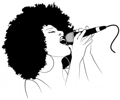 Sticker  Vector illustration d'un chanteur de jazz