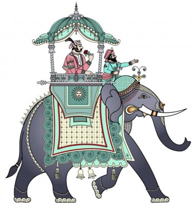 Vector illustration d'un éléphant indien décoré