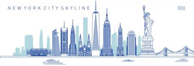 Sticker  vector illustration of New York City skyline