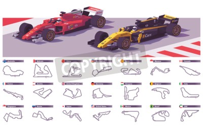 Sticker  Vector motor racing tracks