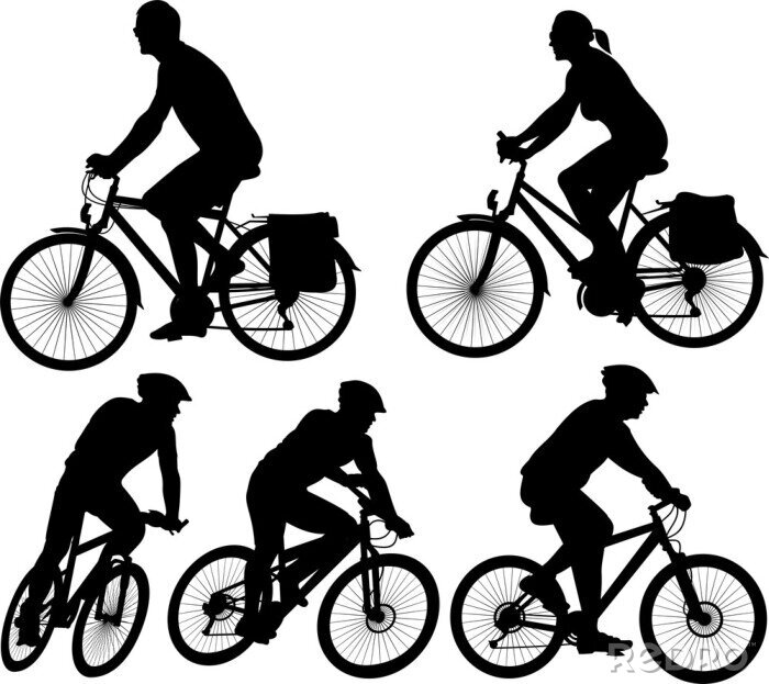 Sticker  vélo - vecteur silhouette