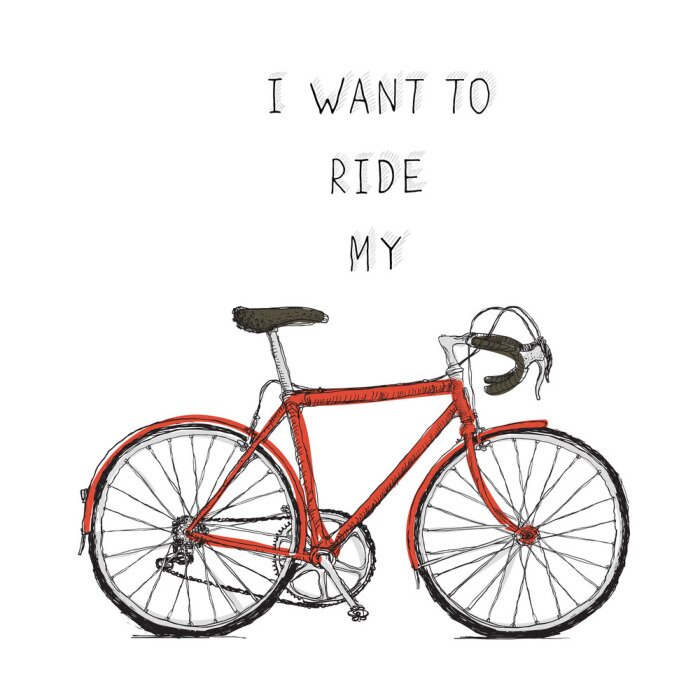 Sticker  Vélo vintage dessin