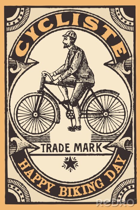 Sticker  Vélo vintage image graphique ancienne