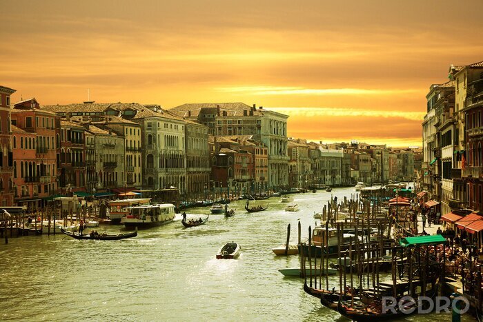 Sticker  Venise, Coucher de soleil sur le Canal Grande