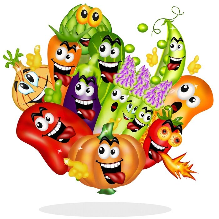 Sticker  verdure cartoon gustose