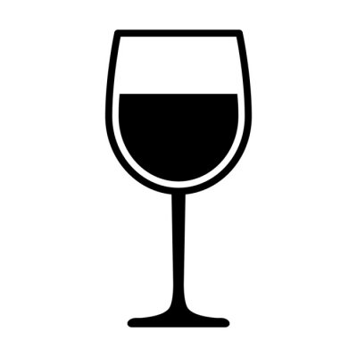 Sticker  Verre à vin avec du vin pour déguster icône vector plate pour les applications et sites Web