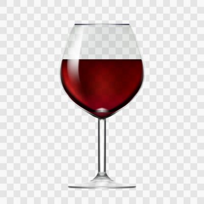 Sticker  Verre à vin transparent au vin rouge