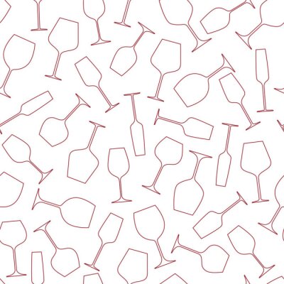 Papier peint à motif  Verres à vin. Arrière-plan vectorielle continue.