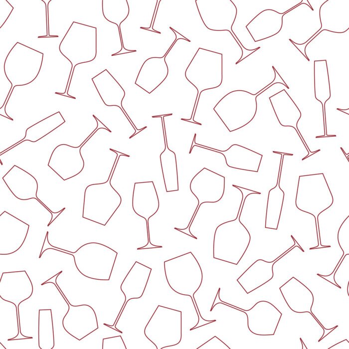 Sticker  Verres à vin. Arrière-plan vectorielle continue.