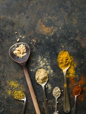 Sticker  Verschiedene Löffel mit Gewürzen