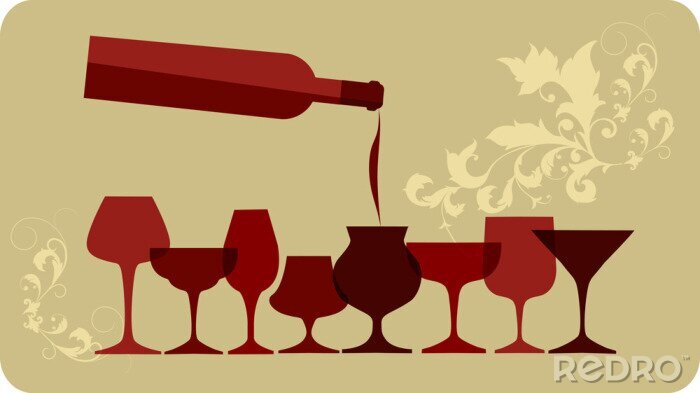 Sticker  verser du vin dans des verres à vin