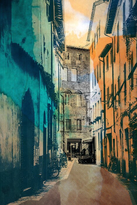 Sticker  ville de Lucques, carte postale