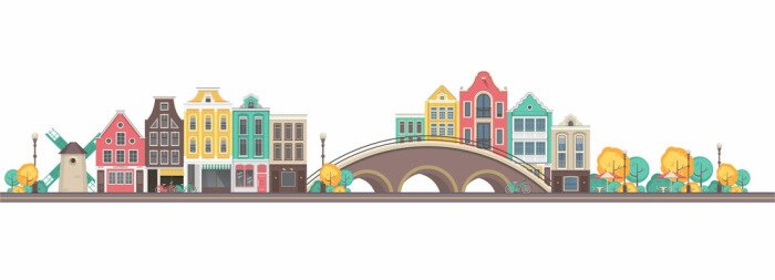 Sticker  ville de vecteur amsterdam