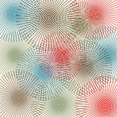 Sticker  Vintage background avec des fleurs en pointillés