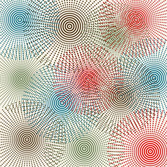 Sticker  Vintage background avec des fleurs en pointillés