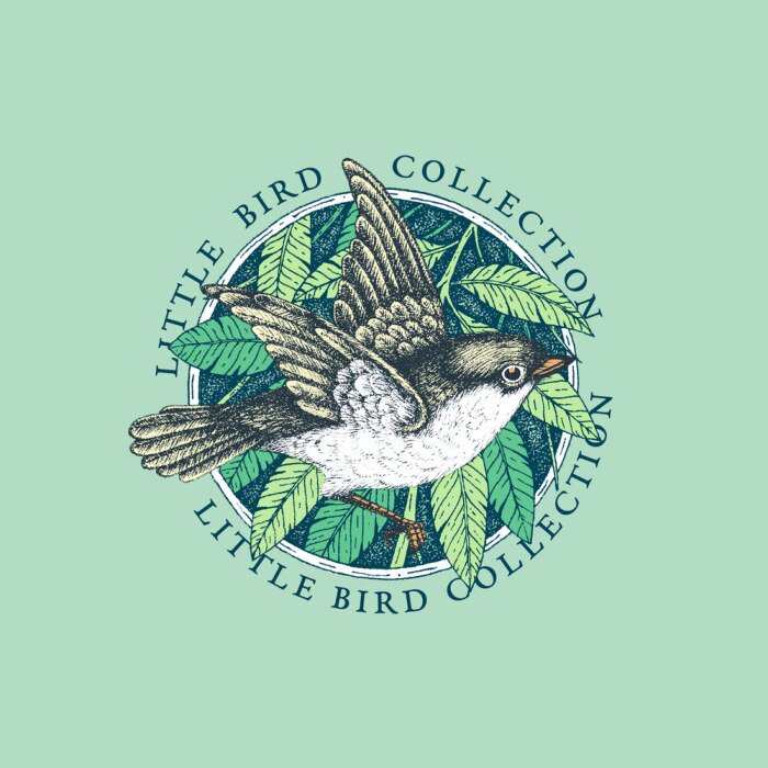 Sticker  Vintage bird label