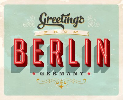 Sticker  Vintage carte de voeux touristique - vecteur EPS10