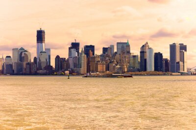 Vintage panorama de Manhattan