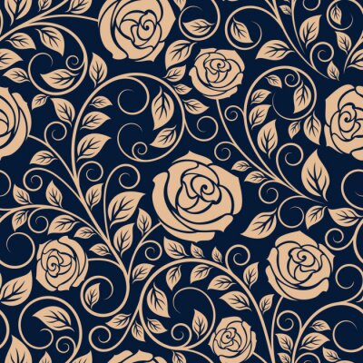 Sticker  Vintage Roses fleurs seamless