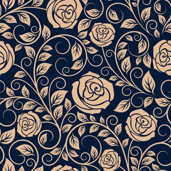 Sticker  Vintage Roses fleurs seamless
