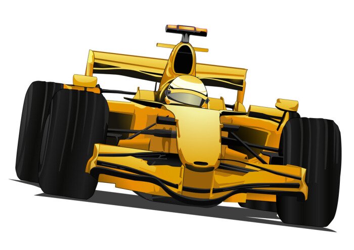 Sticker  Voiture de course de Formule 1 jaune
